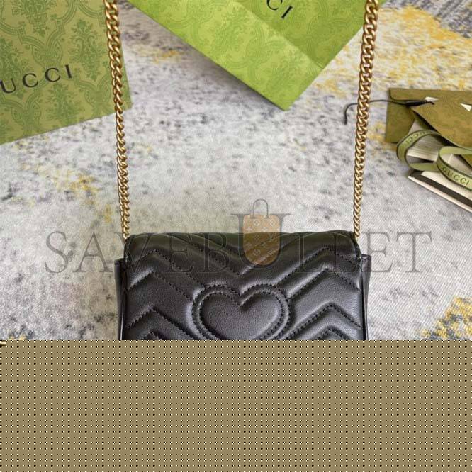 g*u*i marmont matelasse leather S*per mini bag 476433  (16.5*10*4.5cm)